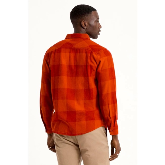 Brixton Bowery Long Sleeve Plaid Flannel Shirt Crimson/Aurora Red size XXLarge - Picture 3 of 16